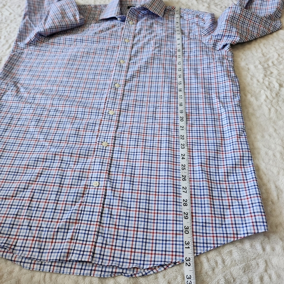 Lauren Ralph Lauren Shirt Mens Tall Fit Supima Cotton 17  36/37 Check Plaid - Picture 9 of 12